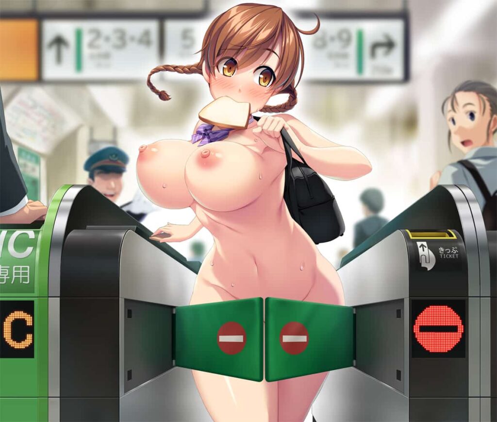 全裸登校してる女の子たちの非日常感あふれる二次エロ画像まとめ 6枚目