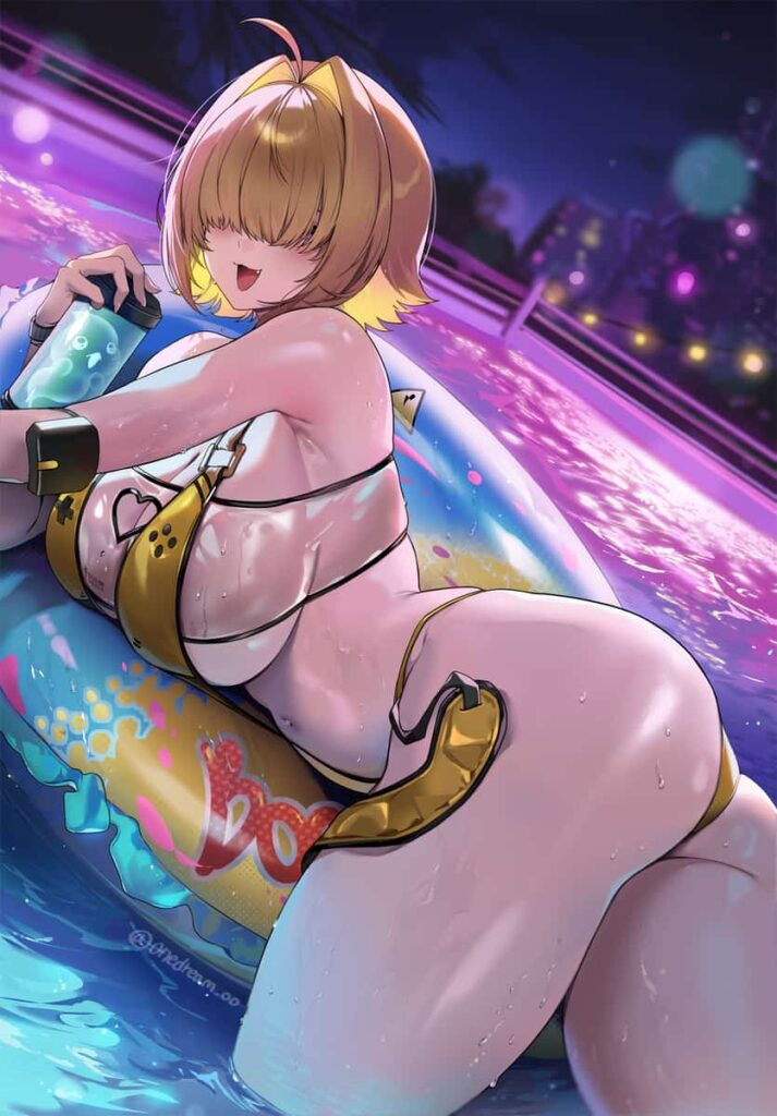 NIKKE　エレグのドスケベ水着のボタンをポチポチ押してあげたいエロ画像まとめ 25枚目