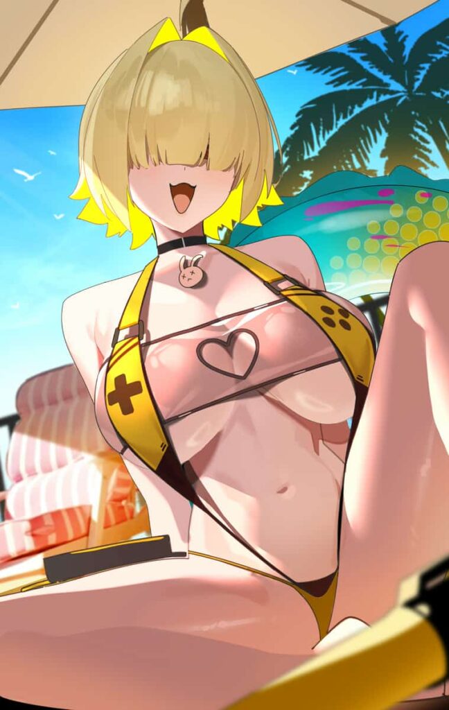 NIKKE　エレグのドスケベ水着のボタンをポチポチ押してあげたいエロ画像まとめ 20枚目