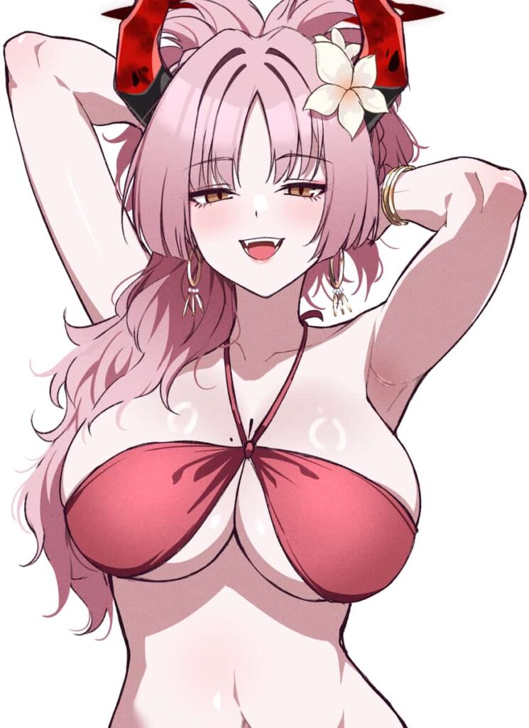 ブルーアーカイブ　京極サツキの爆乳がデカすぎて水着がマイクロビキニみたいになってるエロ画像まとめ 29枚目