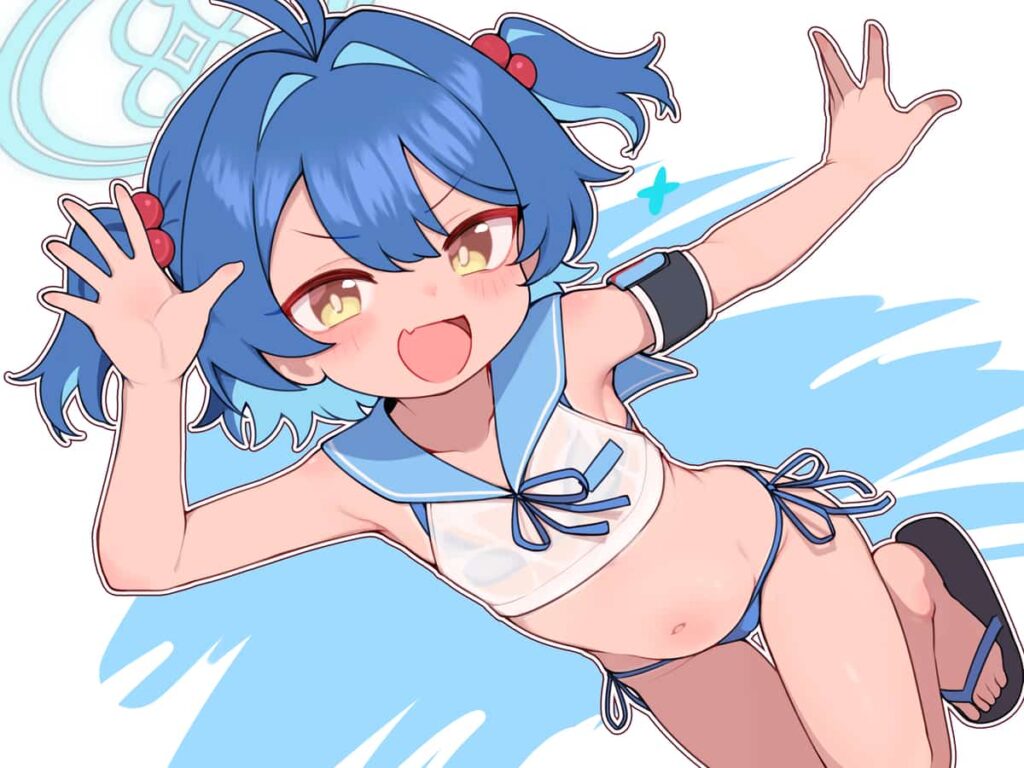ブルアカ　マキナの日焼け肌がエッチすぎイラストまとめ 8枚目
