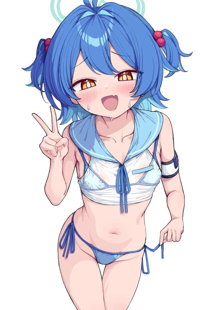 ブルアカ　マキナの日焼け肌がエッチすぎイラストまとめ 23枚目